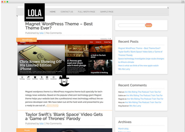 WordPress theme Lola