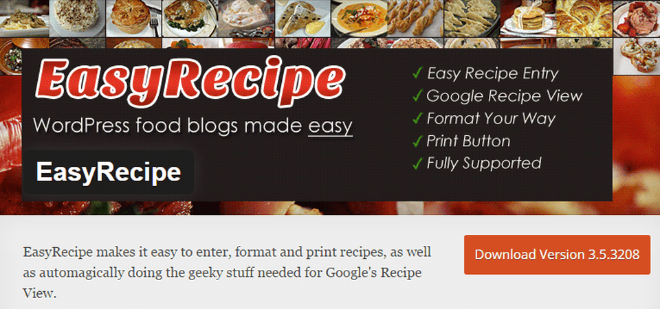 WordPress plugin Easy-recipe