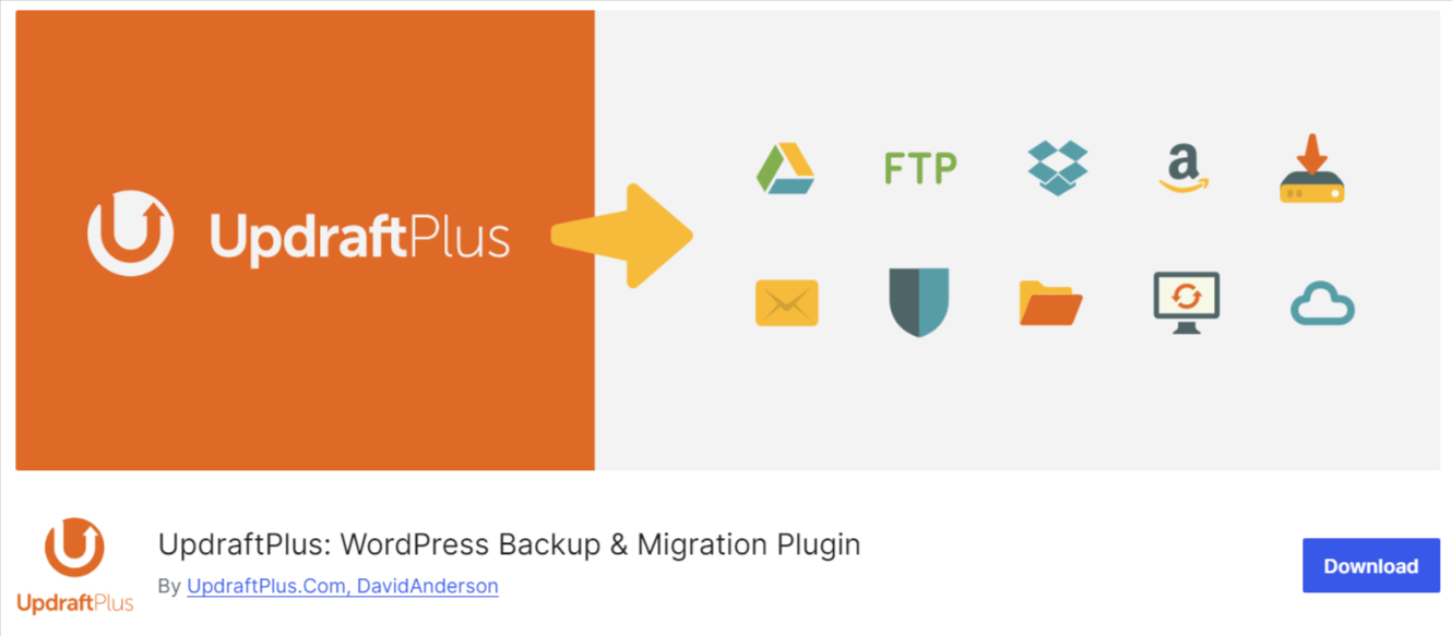 UpdraftPlus Plugin for backup