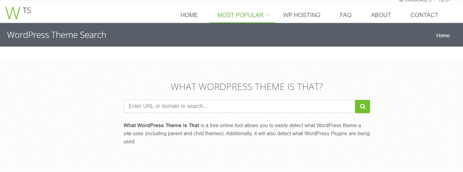 WordPress theme detector