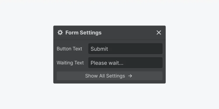 Webflow's Form Settings