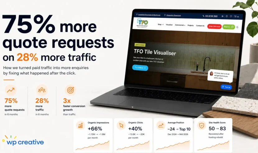 How we grew an eCommerce store's quote requests 75% on 28% more traffic? 1 TFO Post Click Optimisation