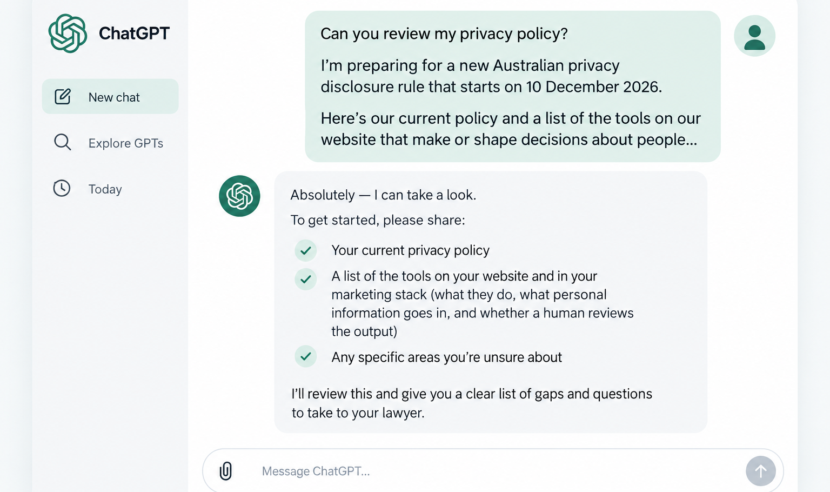 Your privacy policy has a December deadline, and it lands on your website 1 A prompt card showing how to ask AI which tools are missing from your privacy policy